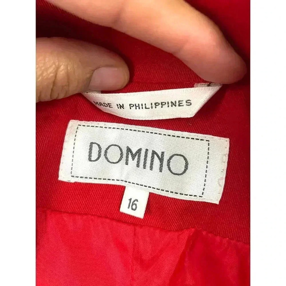 VTG Domino Red Women's Blazer Sz 16 Double Breasted Classic - Picture 3 of 8